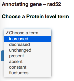 Gene expression description selection