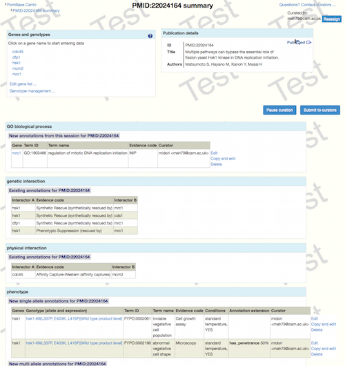 curation summary page