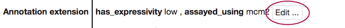 button to edit annotation extensions